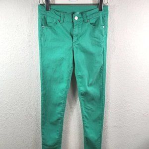 Divided By H&M Womens Skinny Jeans Green Zipper Pockets Pants Trousers Denim 4